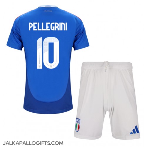 Italia Lorenzo Pellegrini #10 Koti Peliasu Lasten EM-Kisat 2024 Lyhythihainen (+ Lyhyet housut)